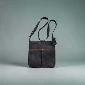 FatFace Navy Blue Pebbled Leather Messenger Crossbody Bag